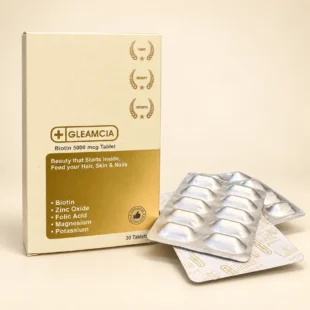 Gleamcia Biotin 5000 mcg 30 Tablets Pack