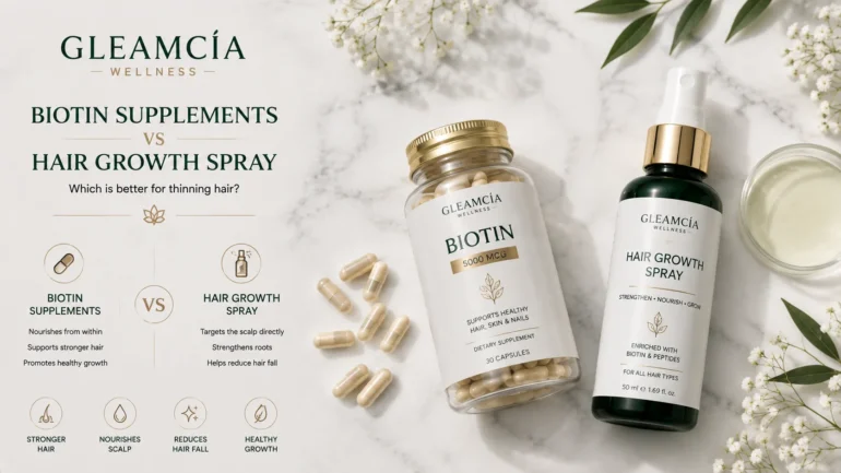 Biotin supplements vs hair growth spray for thinning hair — which is better