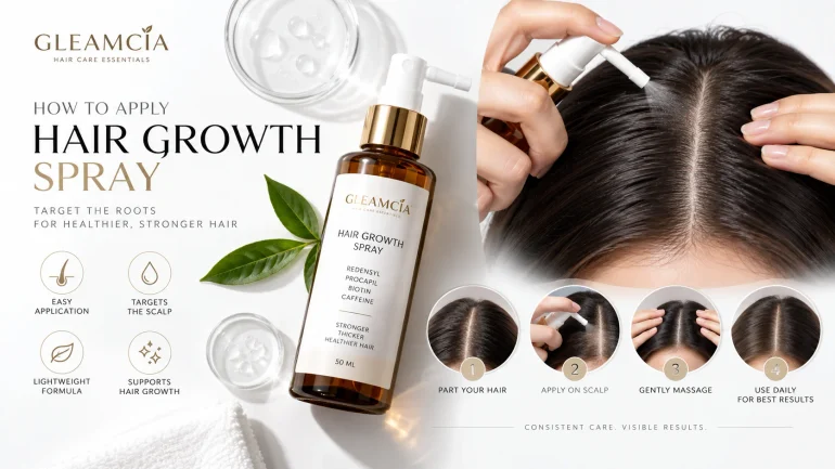 How to apply hair growth spray on the scalp for thinning hair — application technique and nozzle targeting