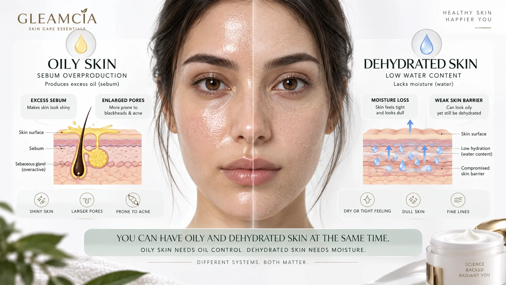 Do you need moisturizer if you have oily skin — sebum vs skin hydration are two different systems