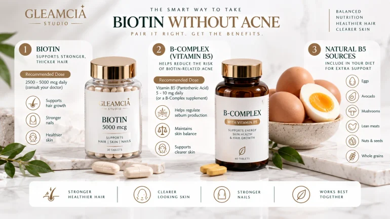 How to take biotin without causing acne — biotin with B5 supplement and diet pairing guide